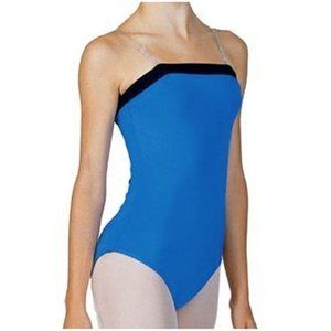 Bal Togs 6003 Women's Large (8-10) Blue With Black Trim Camisole Leotard